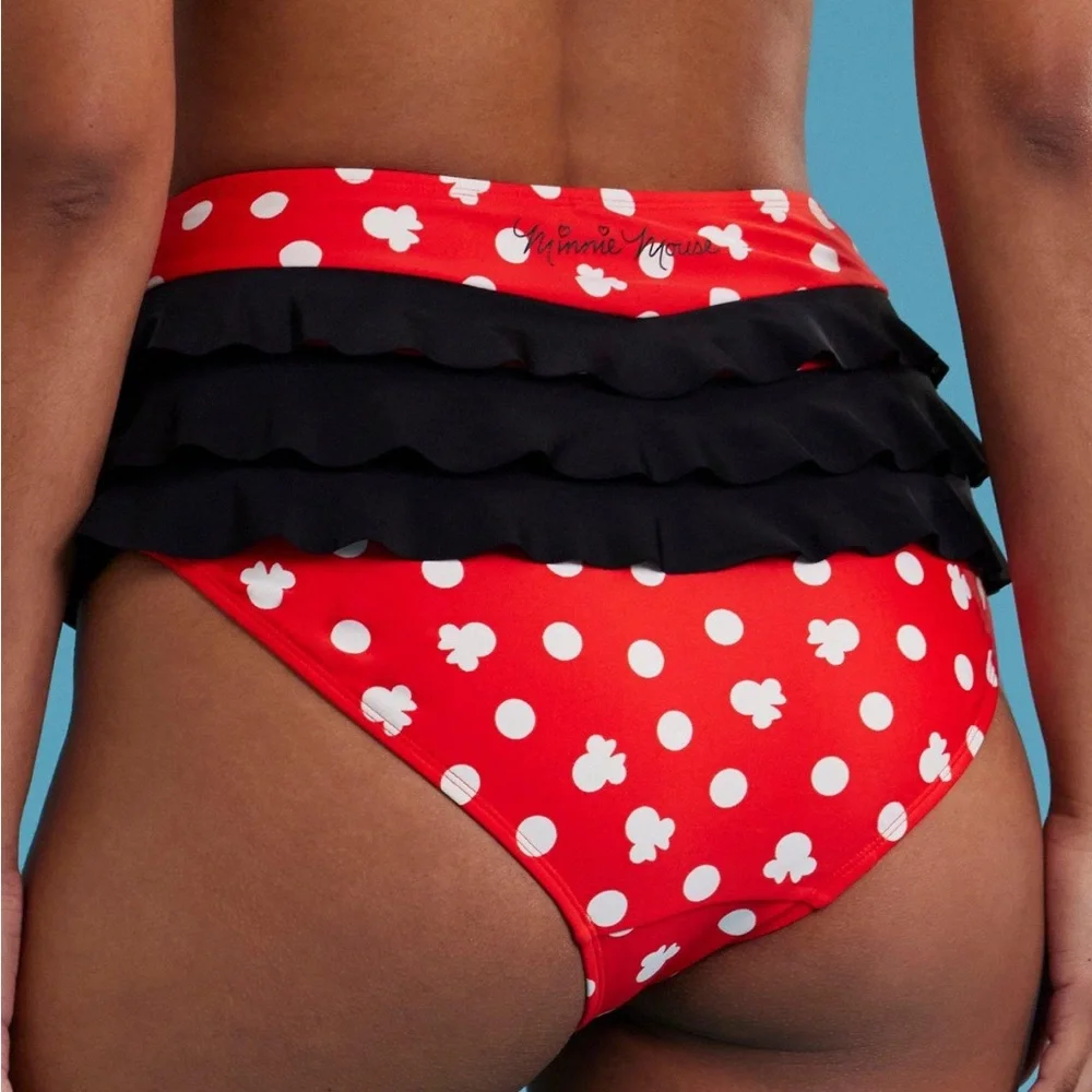 Set! Disney Minnie Mouse Polka Dot Ruffle Swim (Top &‎ Bottoms) Hot Topic